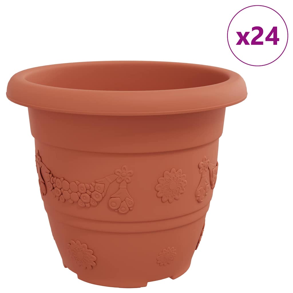 Ümmargune lillepott 24 tk Kohviroosa Ø 30 x 25 cm Plastmass