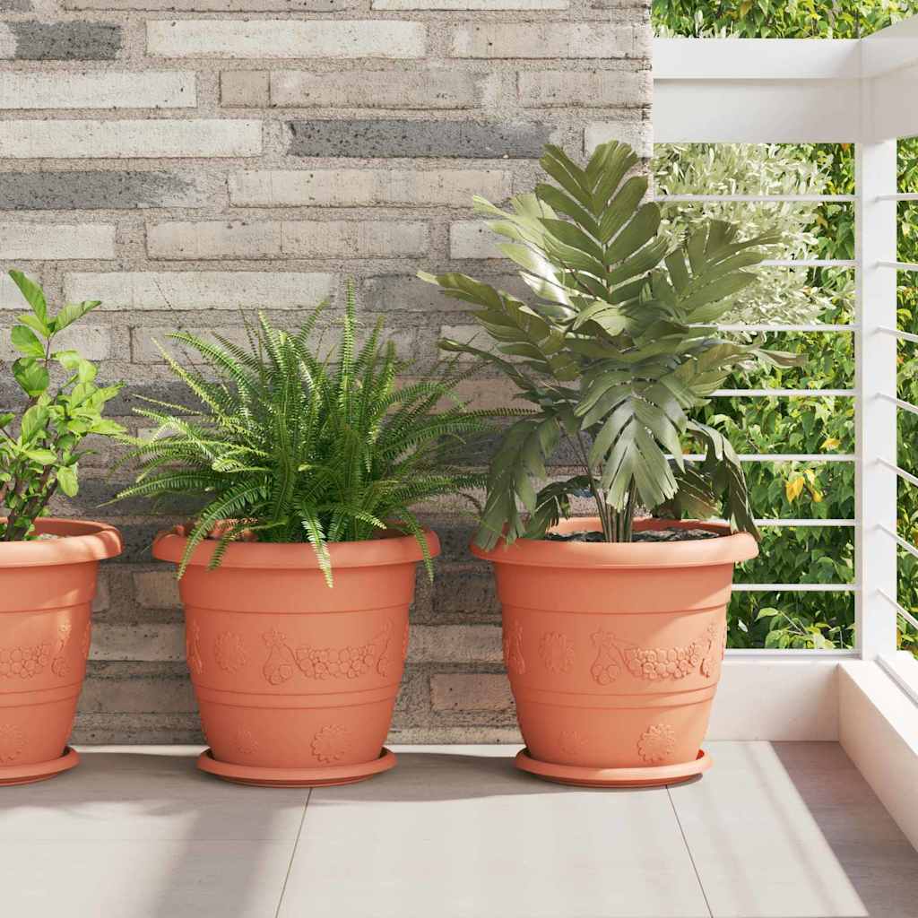 Ümmargune lillepott 24 tk Kohviroosa Ø 34 x 28 cm Plastmass