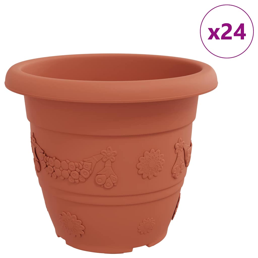 Ümmargune lillepott 24 tk Kohviroosa Ø 34 x 28 cm Plastmass