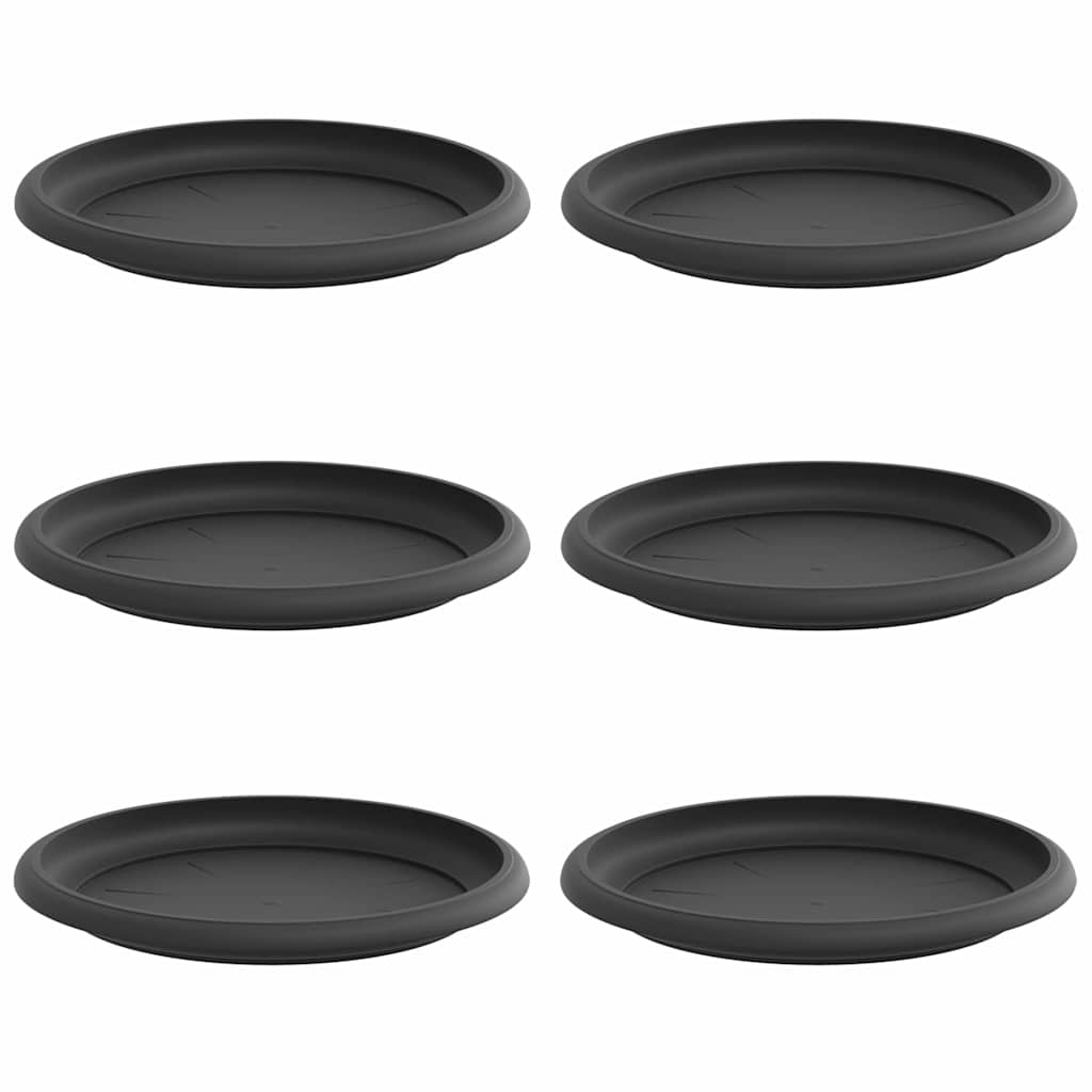Ringikujuline Lilletaldrik 6 tk Must Ø 17,5 x 2 cm Plastmass
