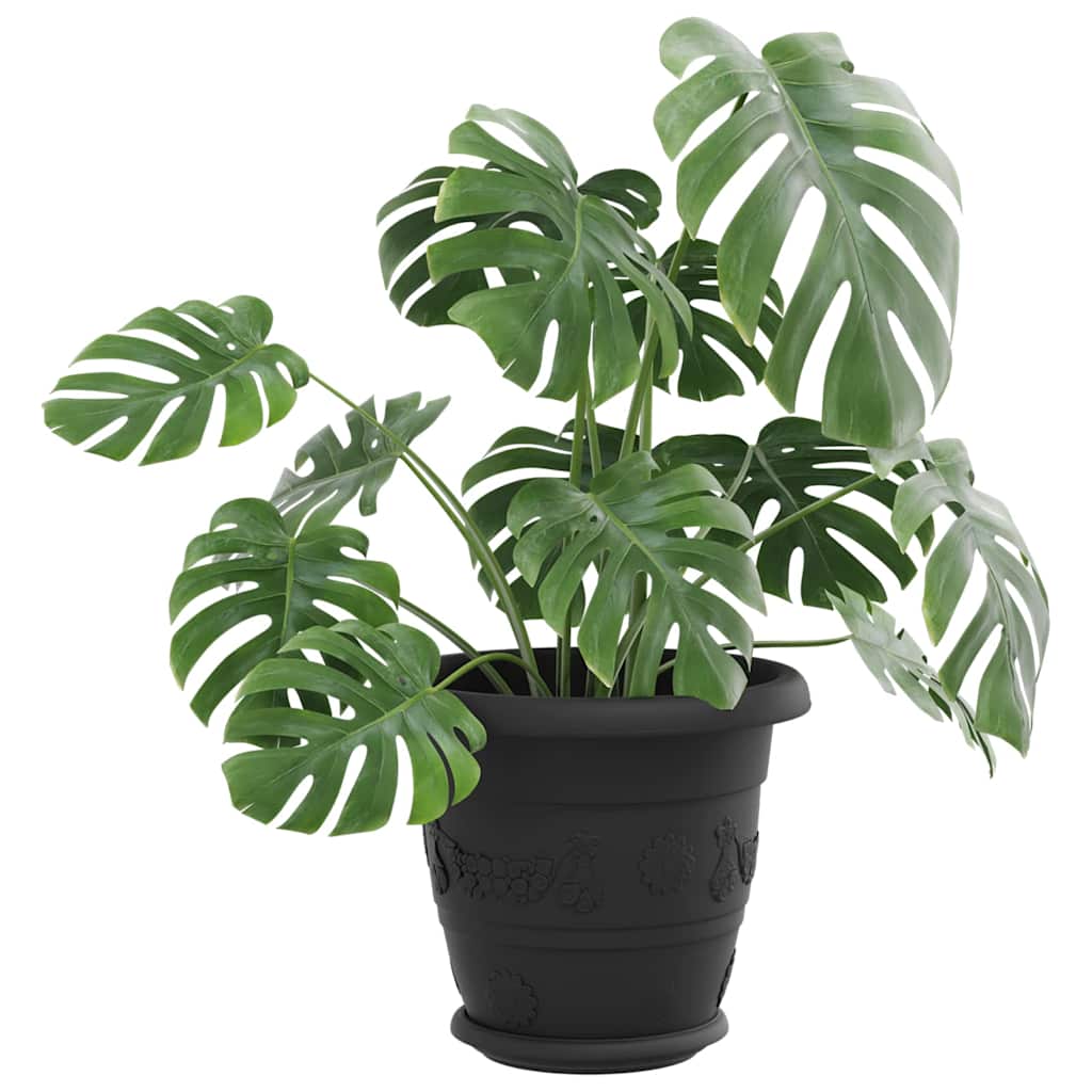 Ringikujuline Lilletaldrik 6 tk Must Ø 17,5 x 2 cm Plastmass