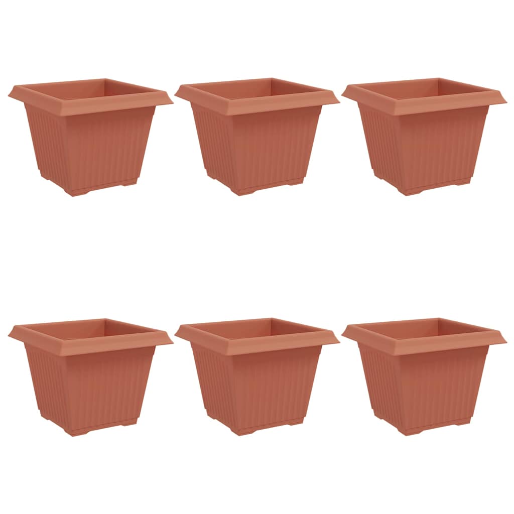 Ruutlillepott 6 tk Kohviroosa 28,5 x 28,5 x 22 cm Plastmass