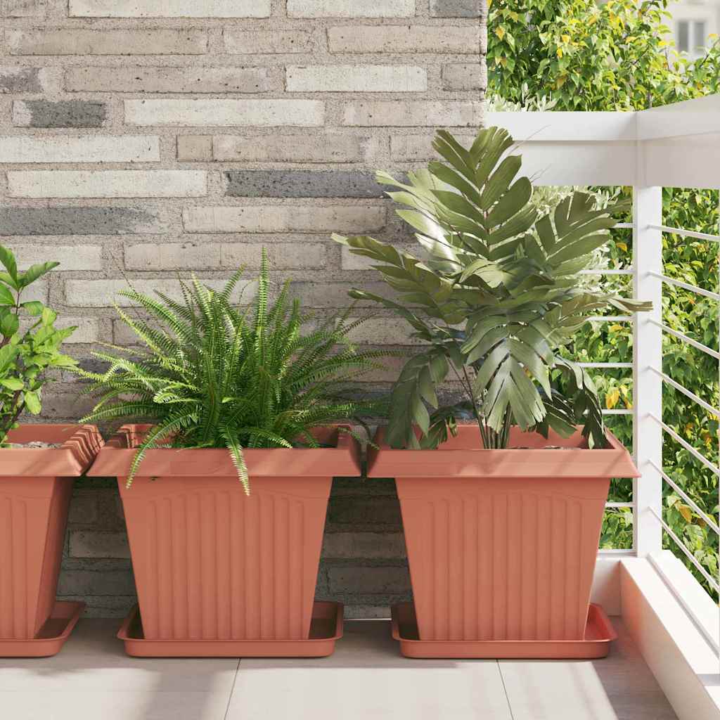 Ruutlillepott 6 tk Kohviroosa 43 x 43 x 33,5 cm Plastmass