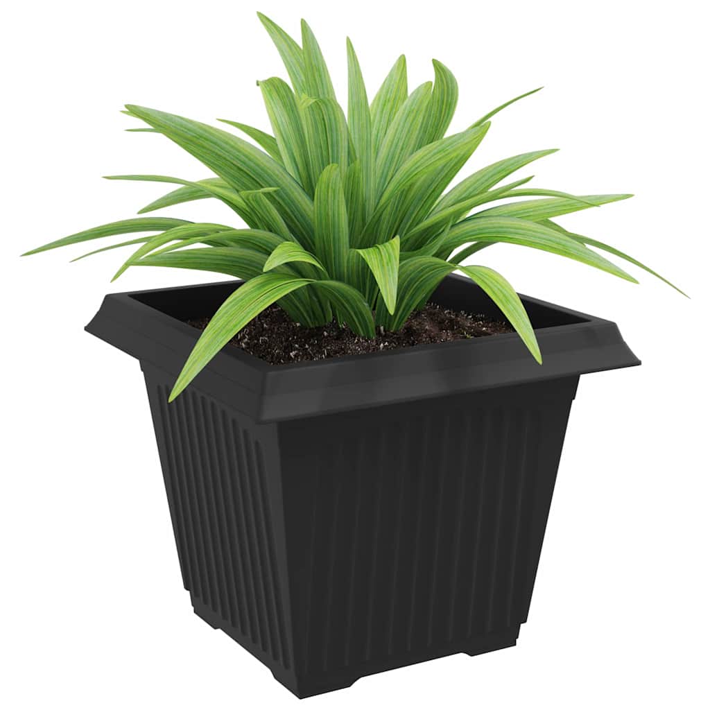 Ruutlillepott 6 tk Must 43 x 43 x 33,5 cm Plastmass