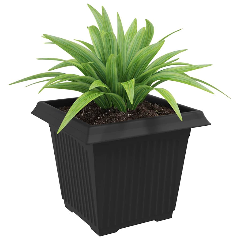 Ruutlillepott 24 tk Must 33 x 33 x 26 cm Plastmass