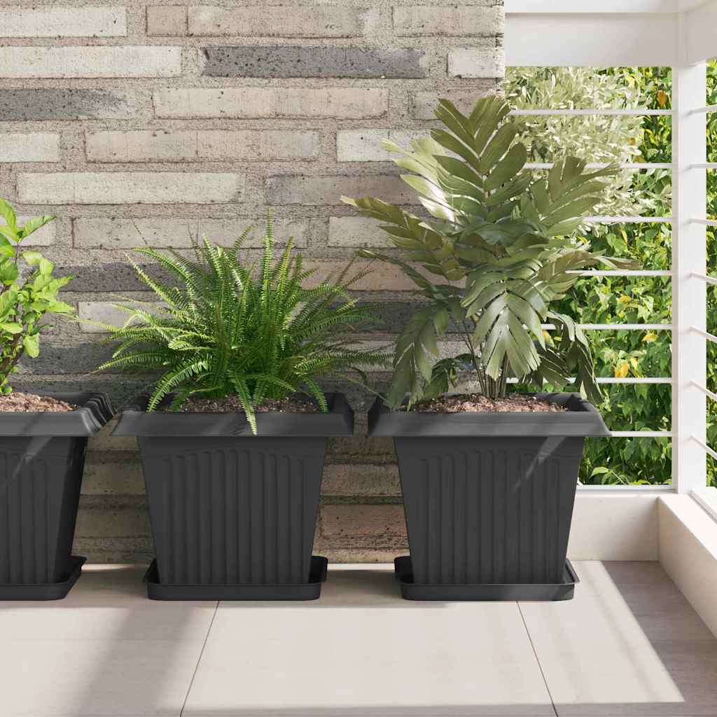 Ruudu kujuline lille alus 24 tk Must 25,5 x 25,5 x 2,5 cm