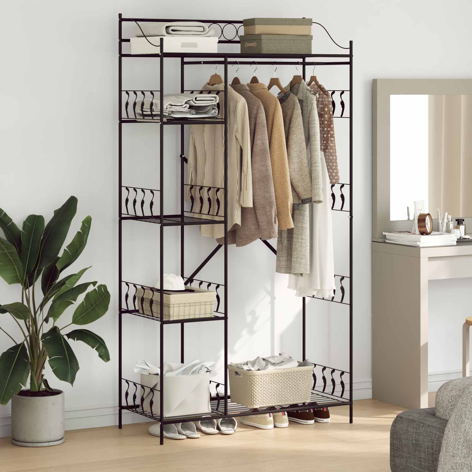 Ava Riidekapp Must 101 x 43 x 188 cm Teras