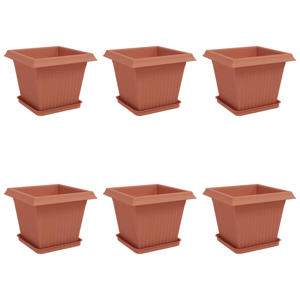 Taimepotid 6 tk Kohviroosa Plastmass