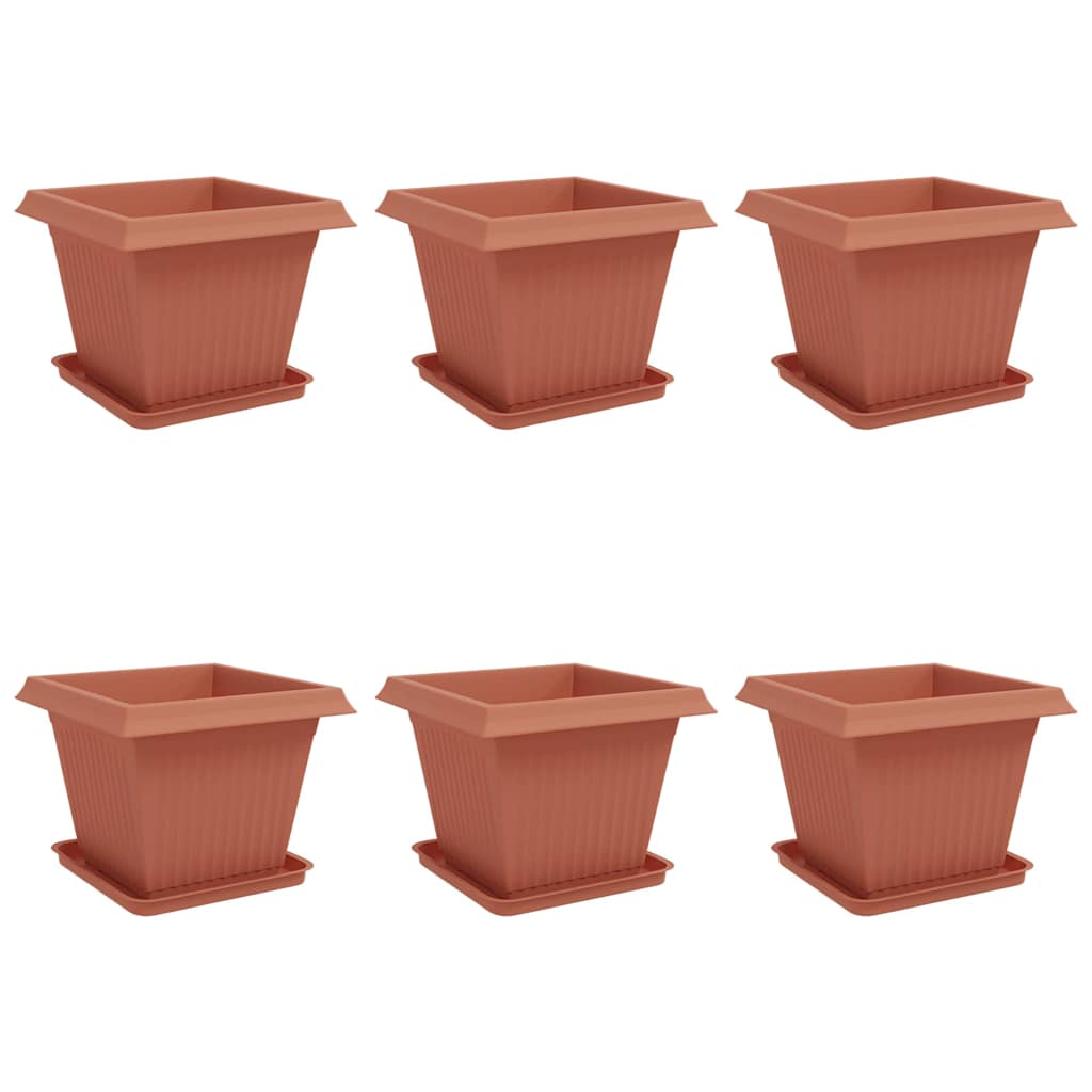 Taimepotid 6 tk Kohviroosa Plastmass