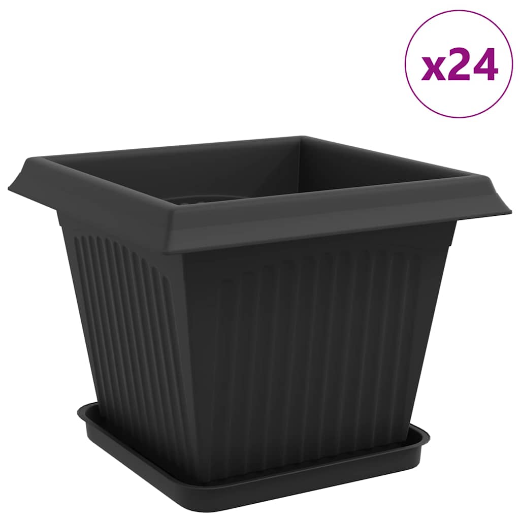 Taimepotid 24 tk Must Plastmass