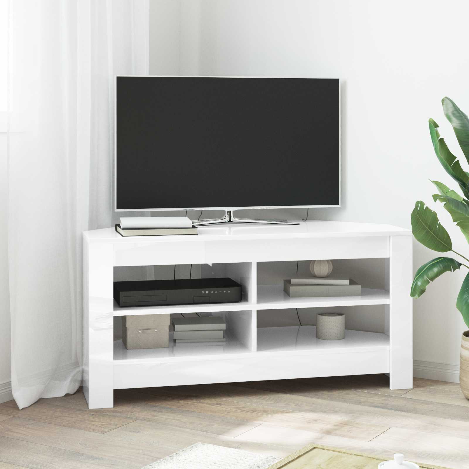 NurgakappTVjaoks 102 x 41 x 50 cm Kõrgläikega valge
