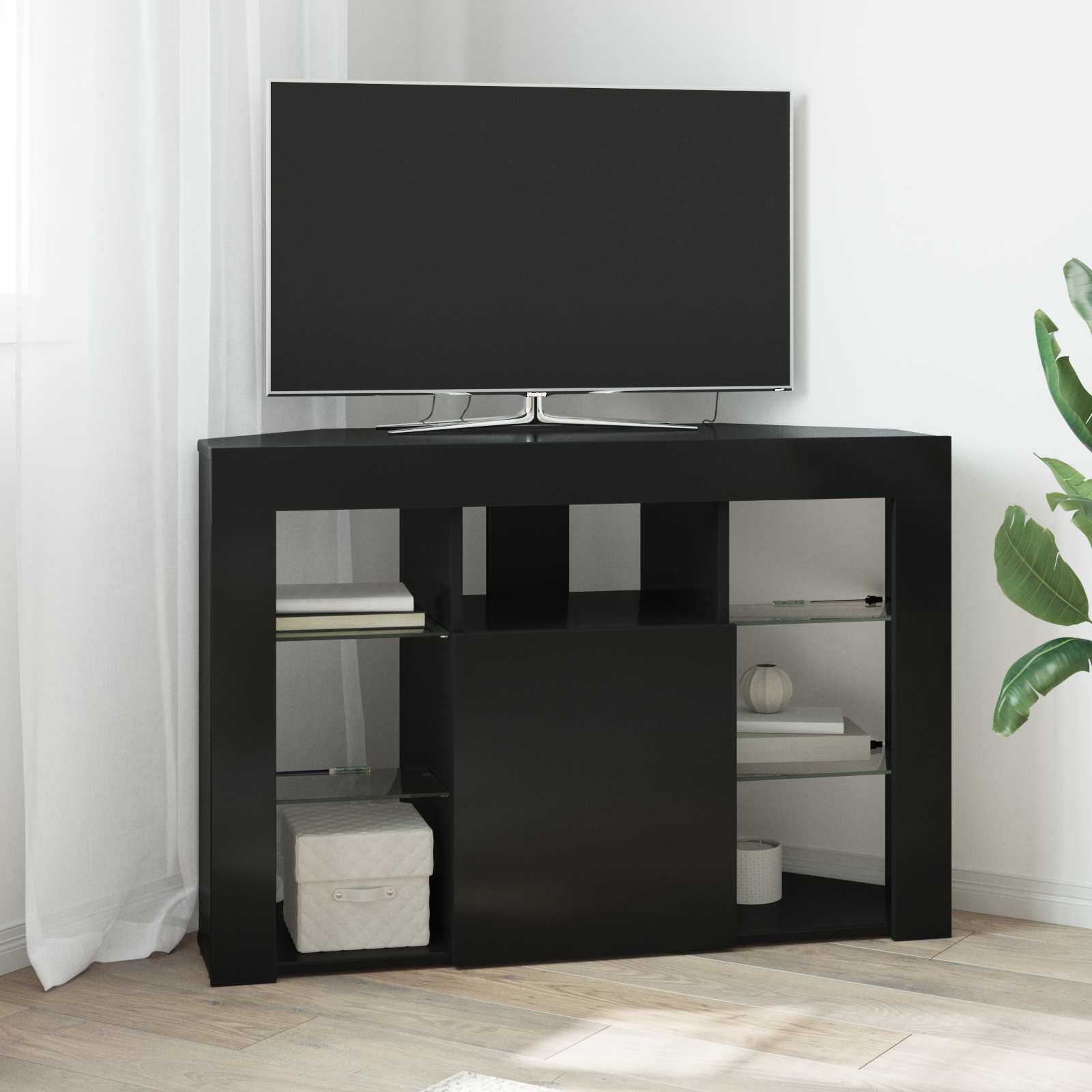 Nurgas LED TV kapp 100x40x68cm Must Tehispuit