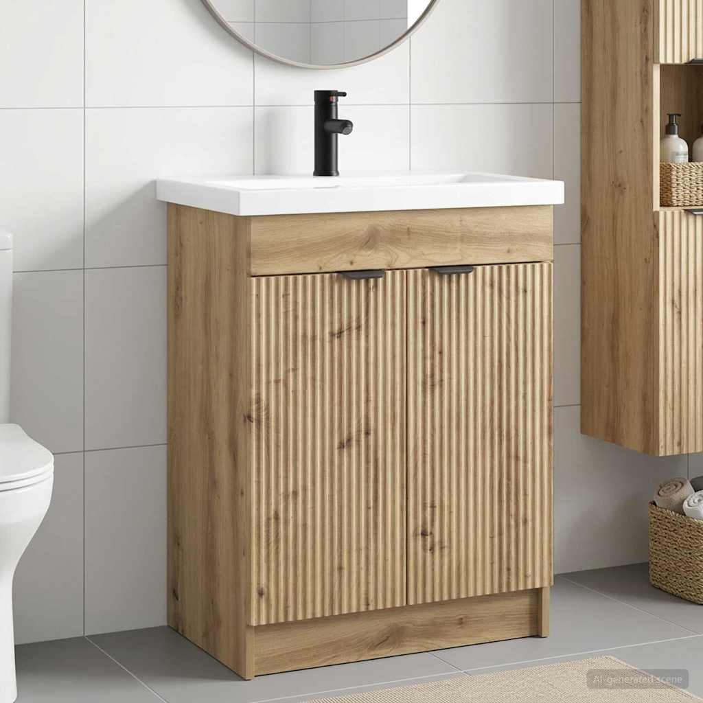 Vannitoa mööbleset Artisan tamm 56 x 37,5 x 81 cm Tehispuit