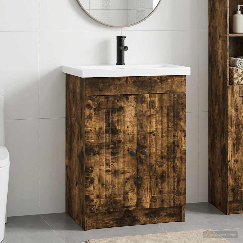 Vannitoa mööbleset Suitsutatud tamm 56 x 37,5 x 81 cm Tehispuit