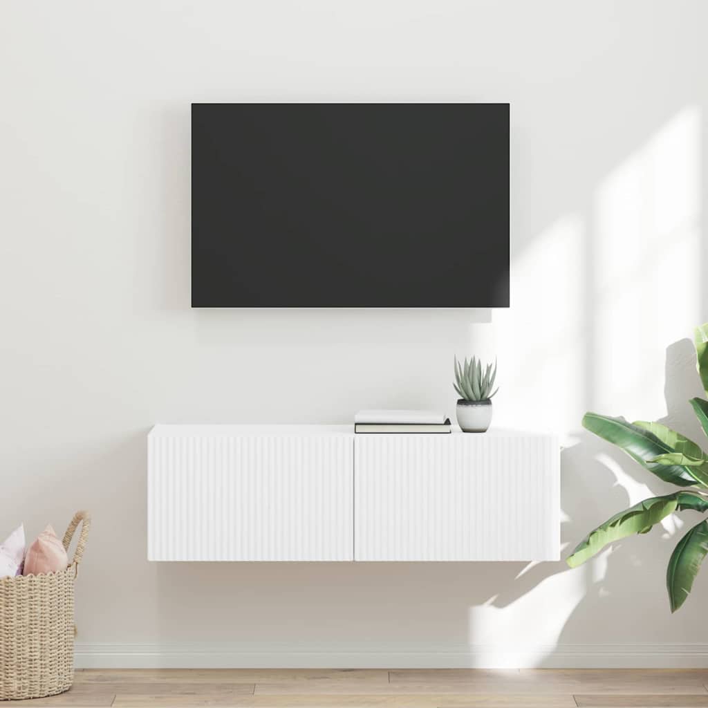 TV Seina Kapp 98 x 31 x 29,5 cm Valge Tehispuit
