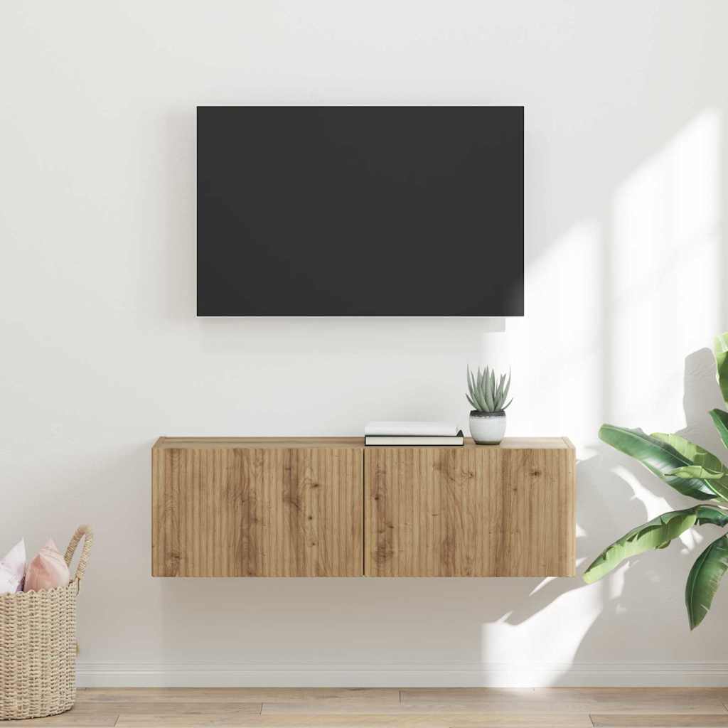TV Seina Kapp 98 x 31 x 29,5 cm Artisani tamme Tehispuit