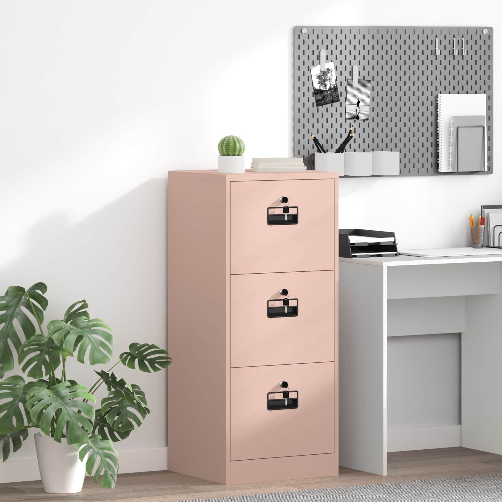 Failikapp lukuga Roosa 45,5 x 42 x 106,5 cm Külmvalsitud teras
