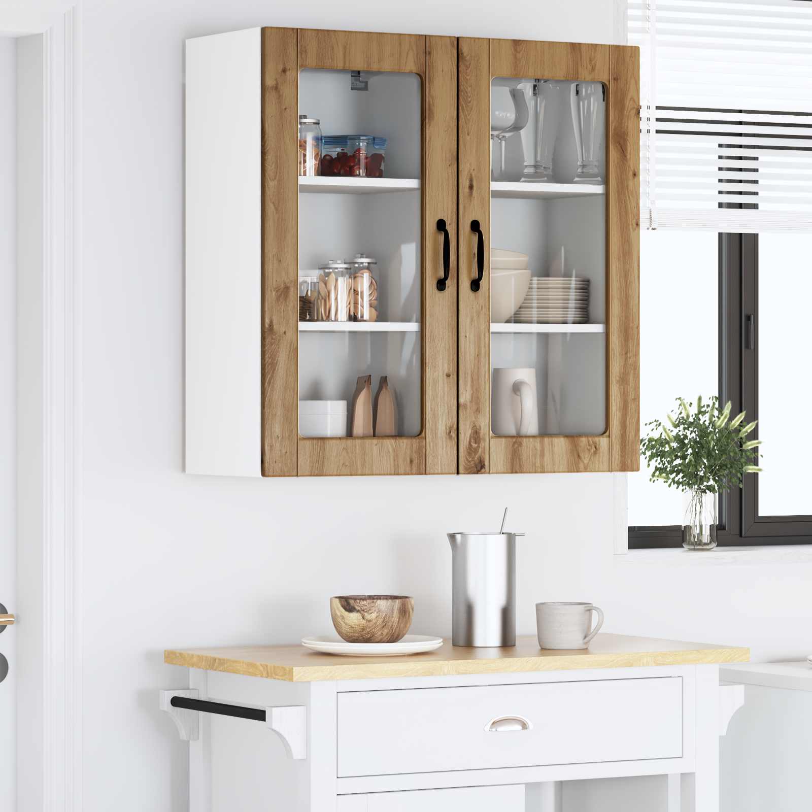 Seinaklaasikapp LUCCA 2 tk Artisan tamm Tehispuit