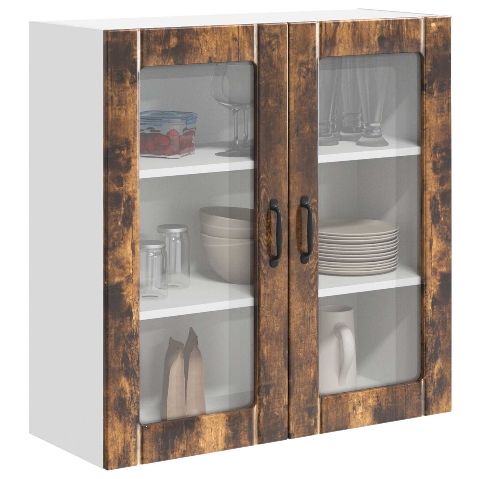 Seinaklaasikapp LUCCA Suitsutatud tamm 80 x 31 x 80 cm