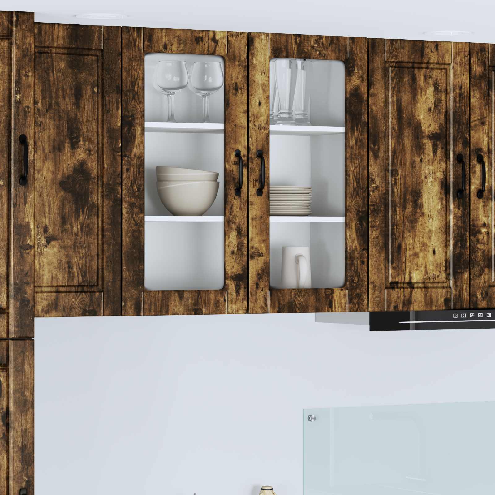 Seinaklaasikapp PORTO Suitsetatud tamm 80 x 31 x 80 cm