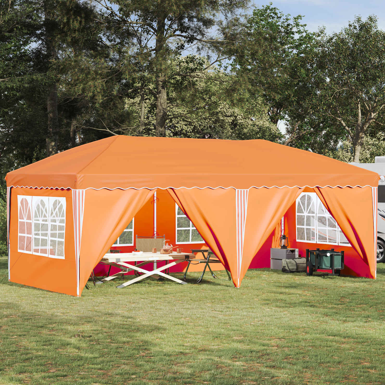 Ühepuuline peotelk 575 x 288 x 245 cm Oranž
