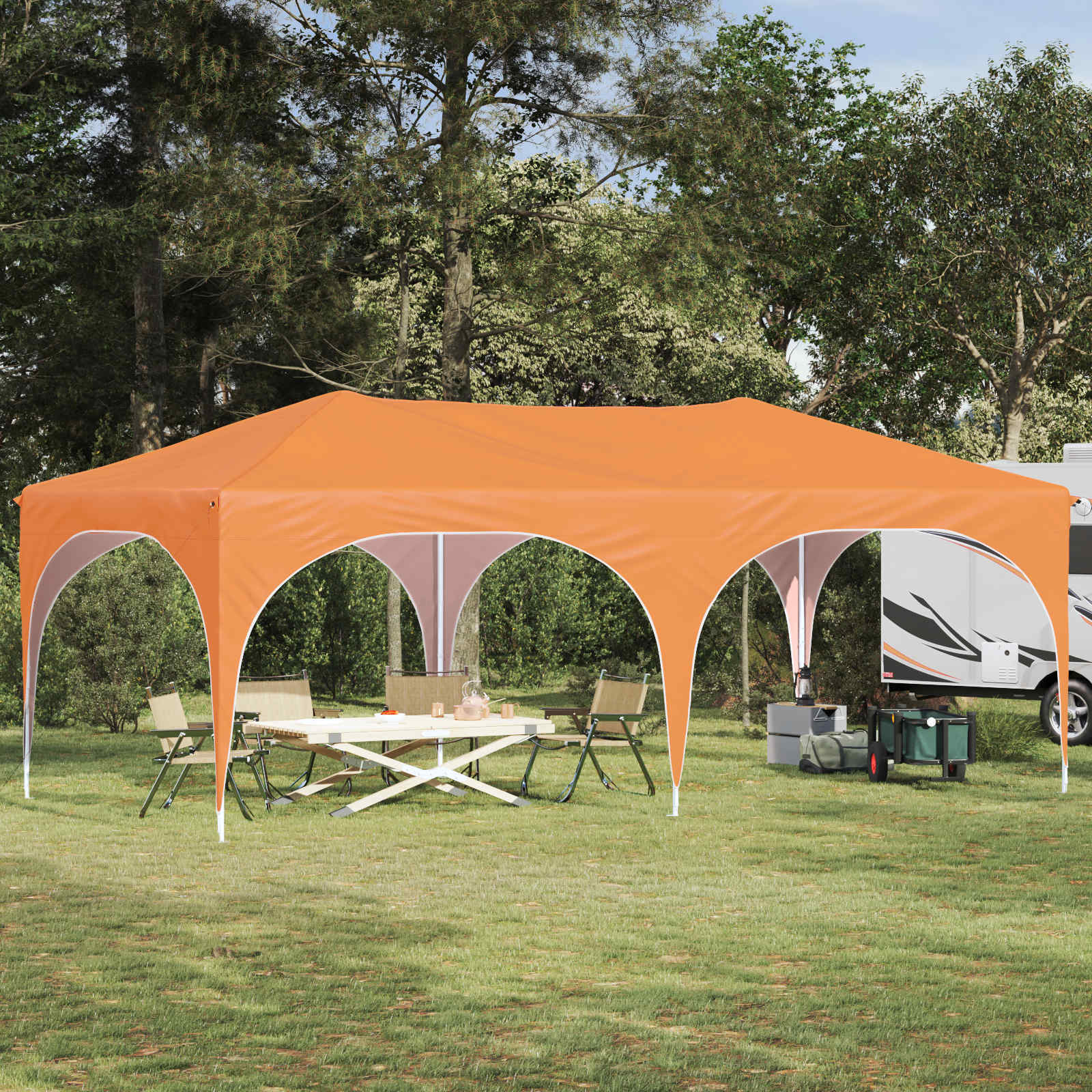 Ühepuuline peotelk 575 x 288 x 245 cm Oranž Oxfordi kangas