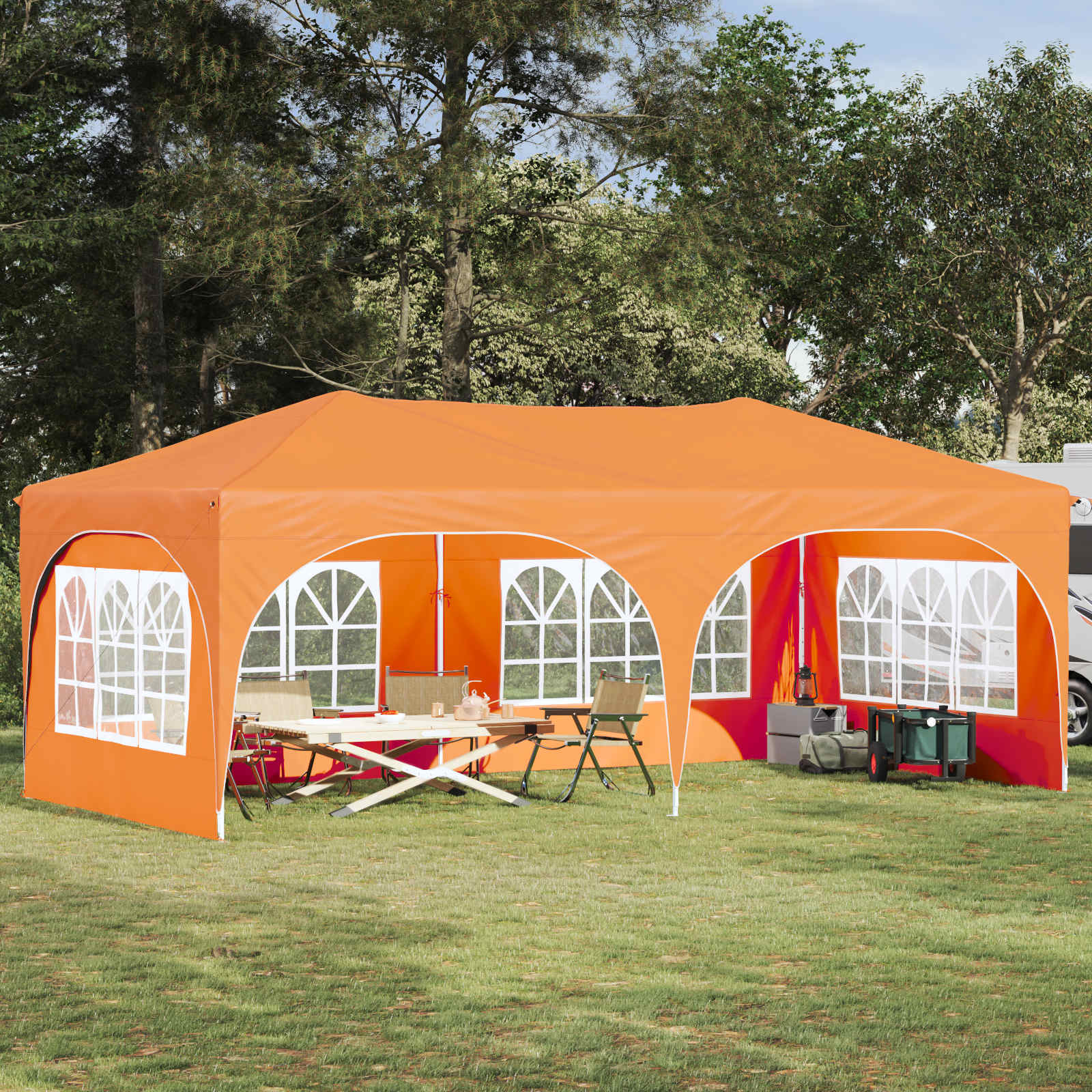 Ühepuuline peotelk 575 x 288 x 245 cm Oranž Oxfordi kangas