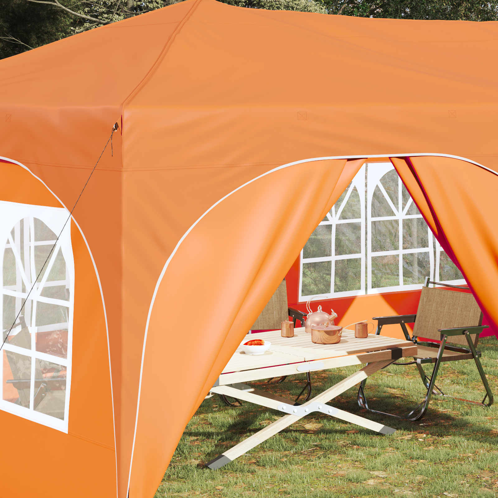 Ühepuuline peotelk 575 x 288 x 245 cm Oranž Oxfordi kangas