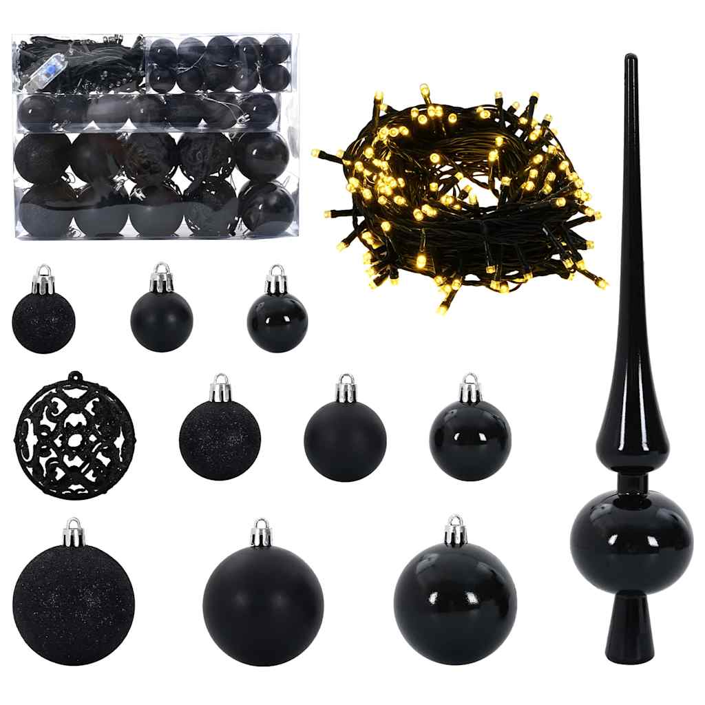 Jõulupallide komplekt 61 tk 150 LED-i Soe valge Ø 6 cm