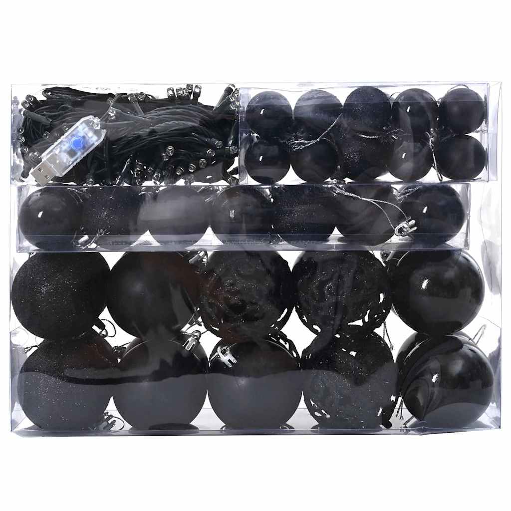 Jõulupallide komplekt 61 tk 150 LED-i Soe valge Ø 6 cm