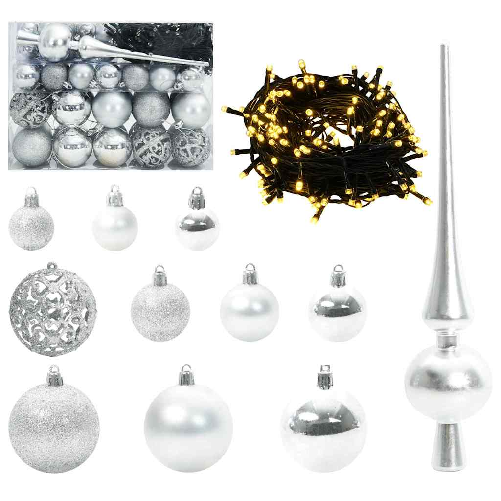 Jõulupallide komplekt 61 tk 150 LED-i Soe valge Ø 6 cm