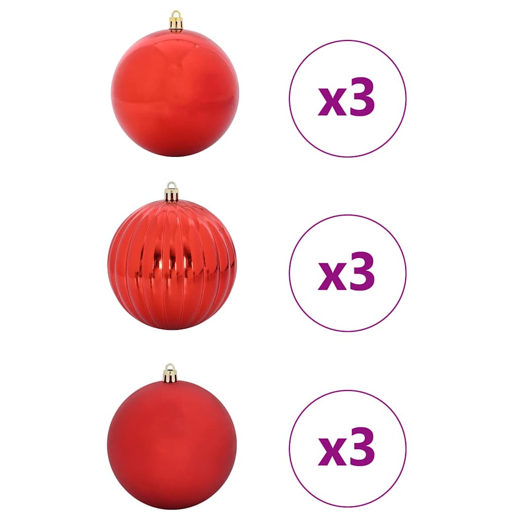 Jõulupallide komplekt XL 9 tk Punane Ø 15 cm Plastmass
