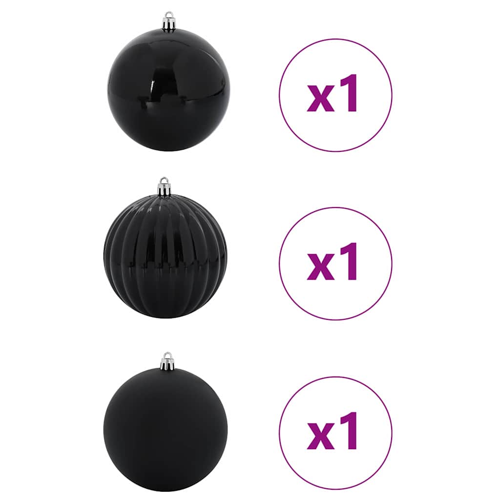 Jõulupalli Komplekt XXL 3 tk Must Ø 25 cm Plastmass