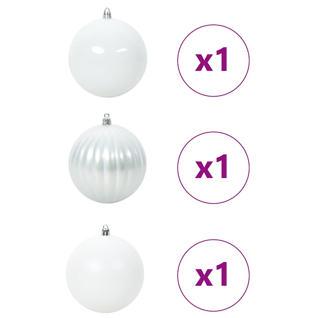Jõulupalli Komplekt XXL 3 tk Valge Ø 25 cm Plastmass