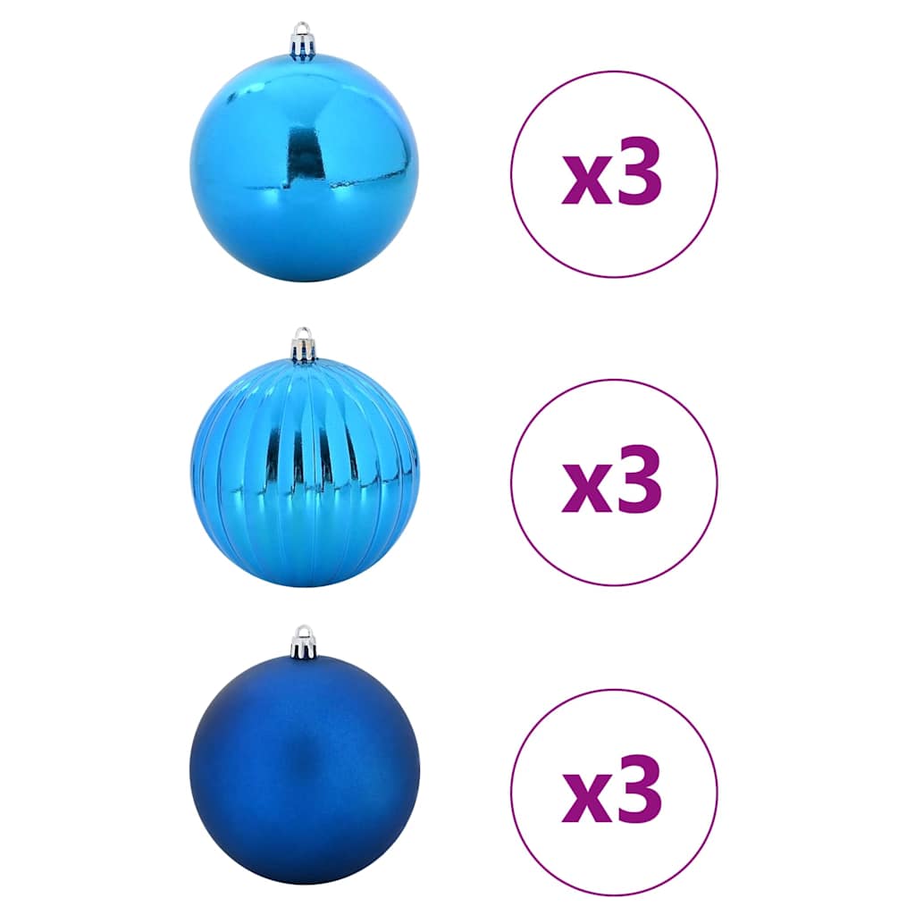Jõulupallide komplekt XL 9 tk Sinine Ø 15 cm Plastmass
