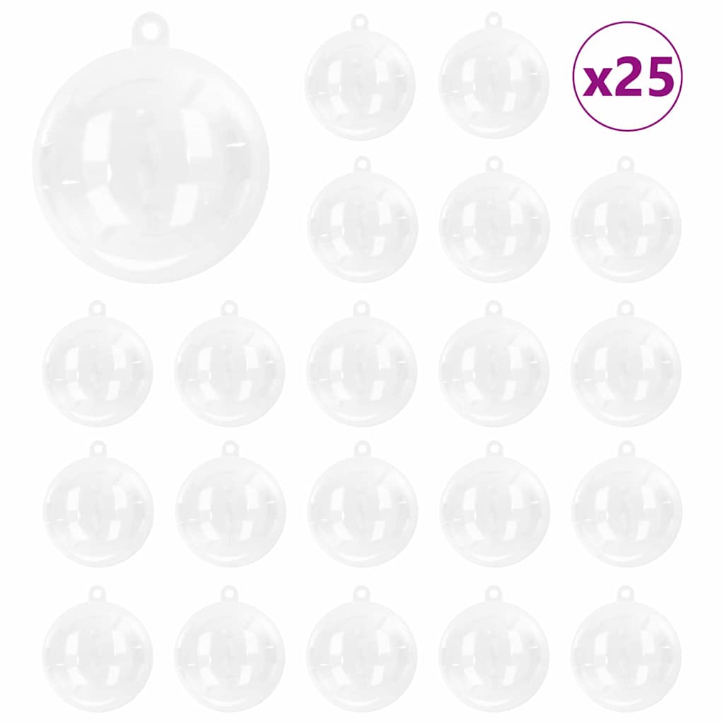 Jõulupallide komplekt 25 tk Läbipaistev Ø 8 cm Plastmass
