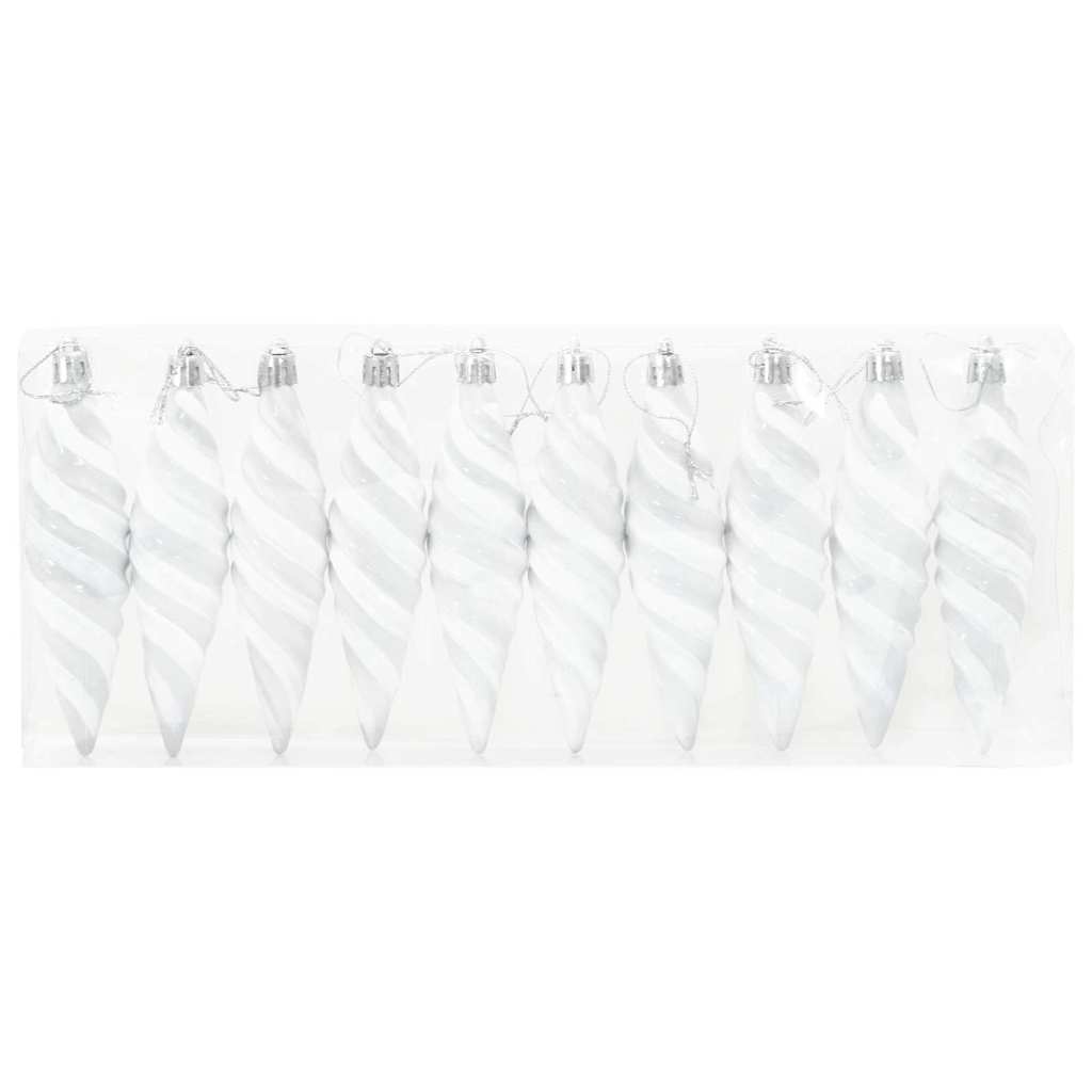 Jõuluspiraali kujuline pall 40 tk Valge 3 x 11 cm Plastmass