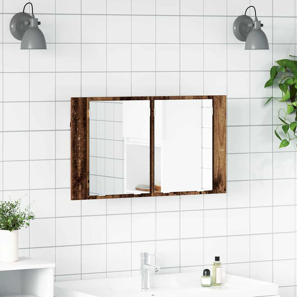 Vannitoa peeglikapp Vana puit 80 x 12 x 45 cm Tehispuit