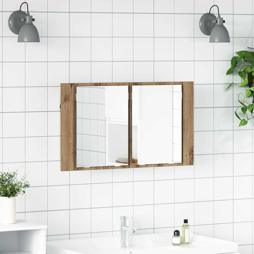 Vannitoa peeglikapp Käsitööpuu 80 x 12 x 45 cm Tehispuit