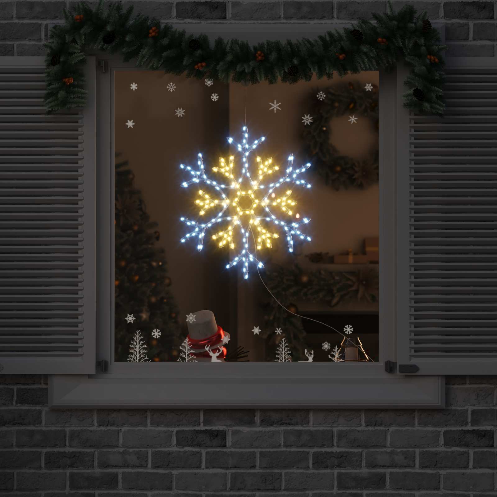Jõulutäht koos 180 LED-iga Soe valge 56 x 49 x 0.7 cm PVC