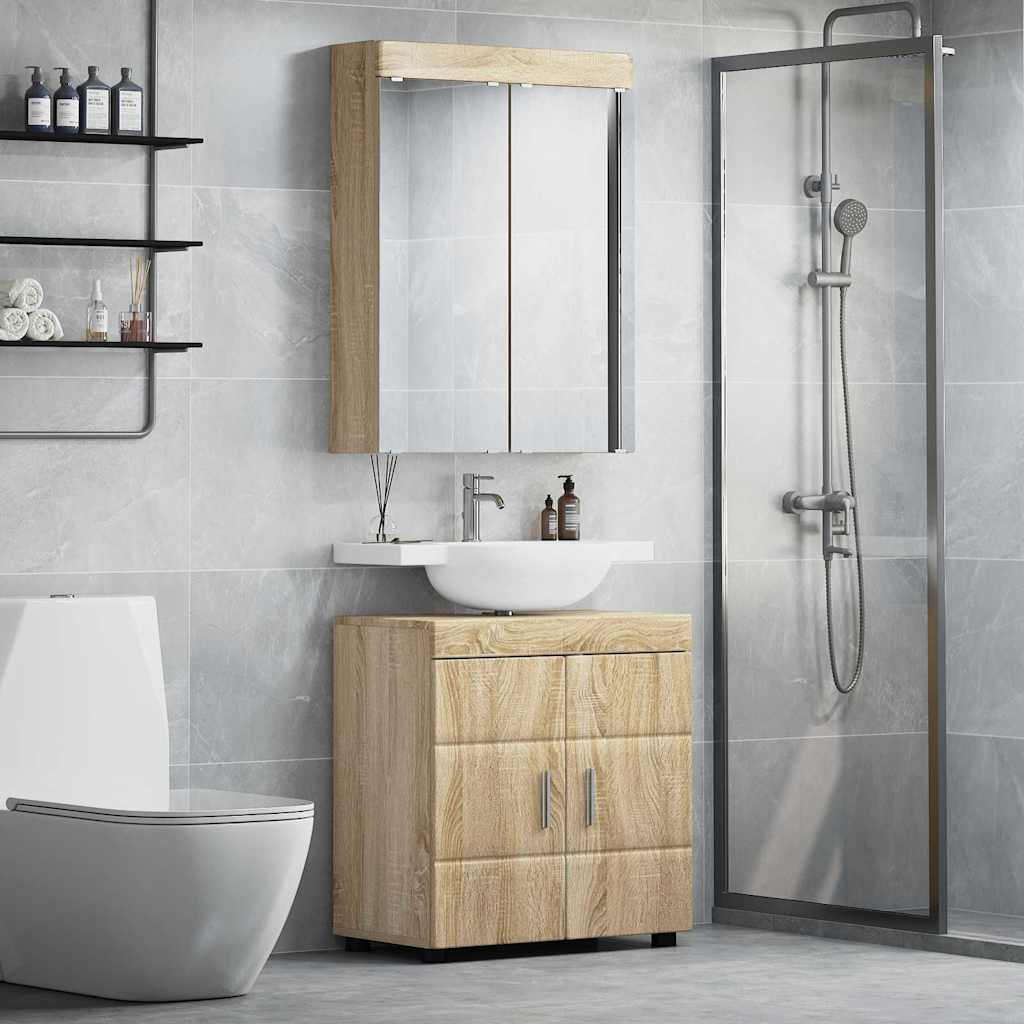 Vannitoa mööbleset TULUM 2 tk Sonoma tamm 60 x 34 x 63 cm