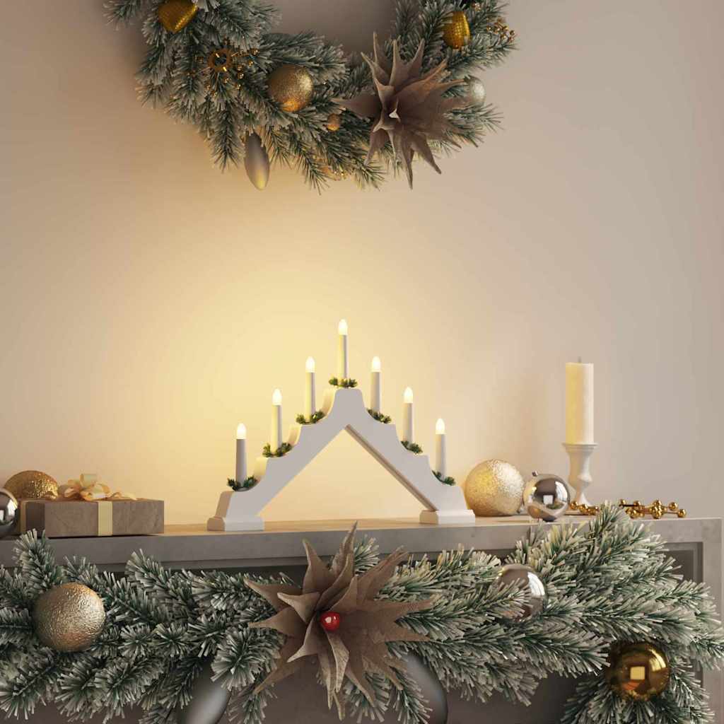 Jõuluküünla sild 7 LED-i Soe valge 39.5 x 5 x 29 cm