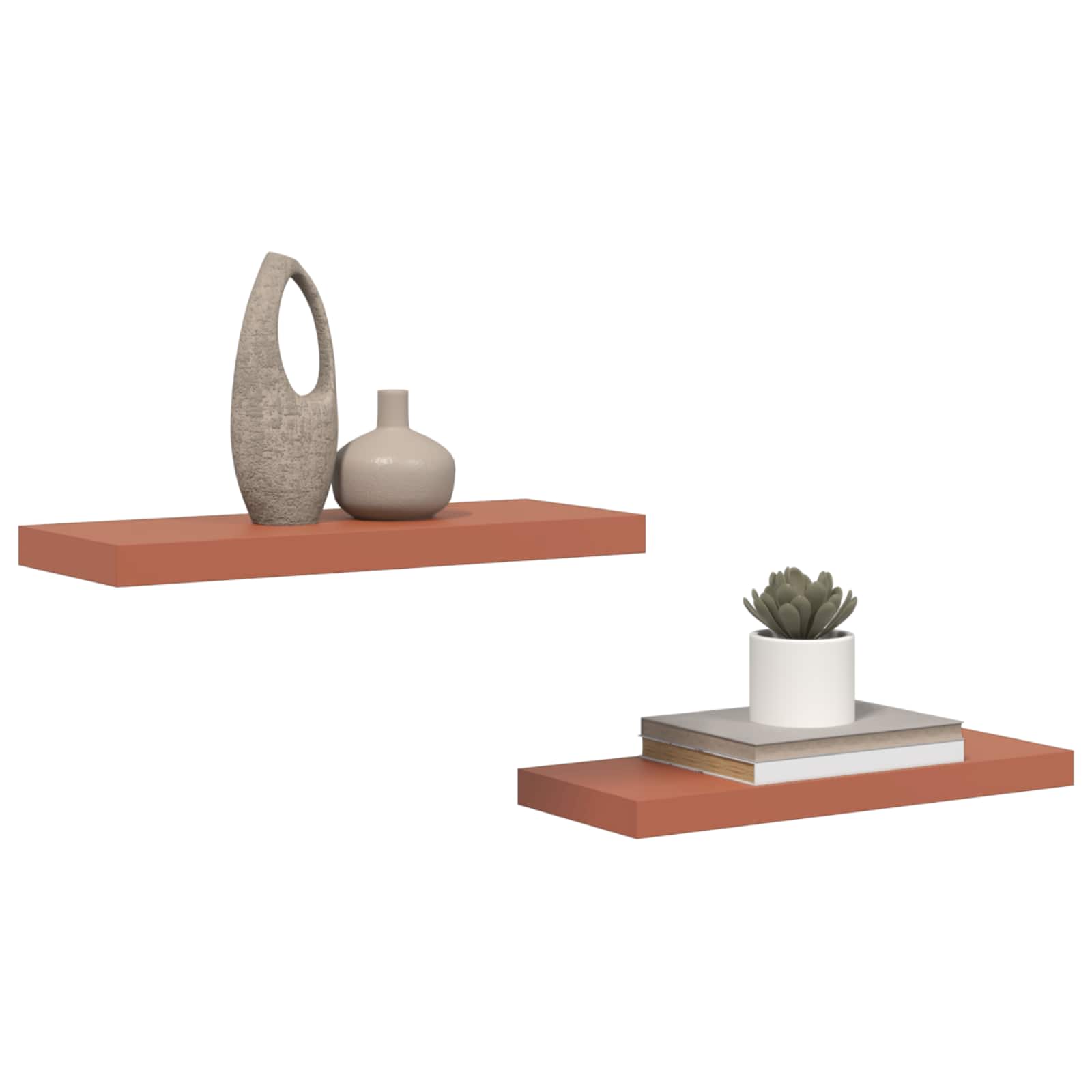 Seinariiul 2 tk Punane 60 x 23,5 x 3,8 cm Tehispuit
