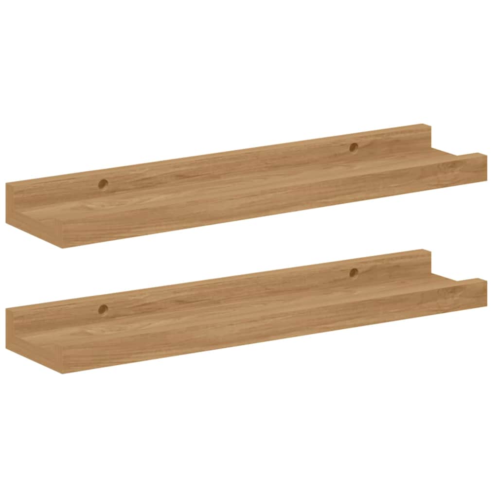 Seinariiul 2 tk Pruun 40 x 9 x 3 cm Tehispuit