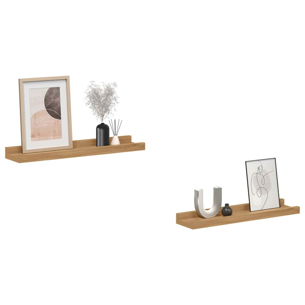 Seinariiul 2 tk Pruun 40 x 9 x 3 cm Tehispuit
