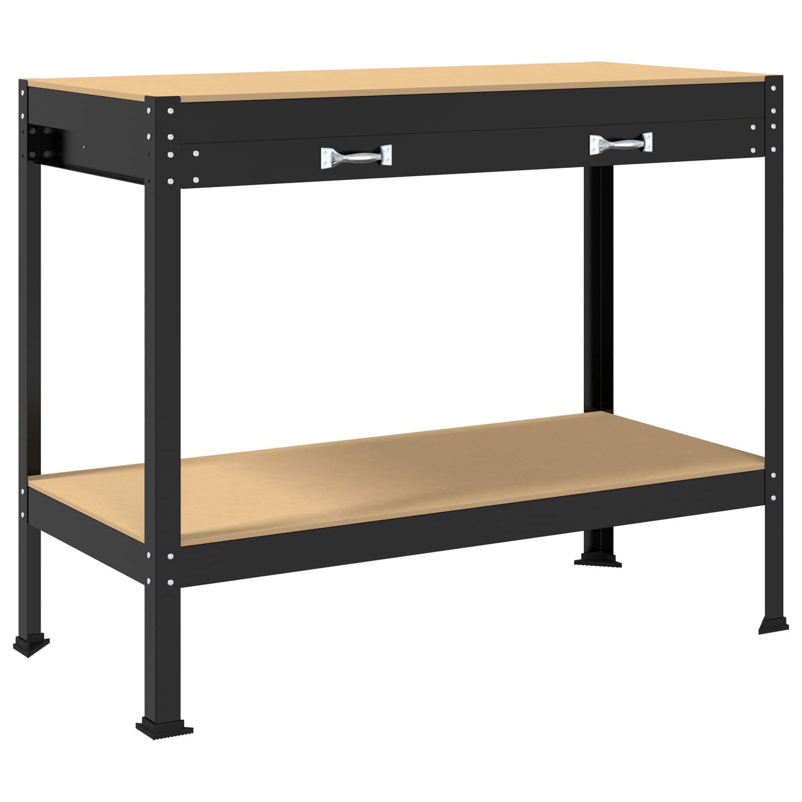 Tööpink sahtliga Must 114 x 54 x 91 cm Töödeldud puit ja metall