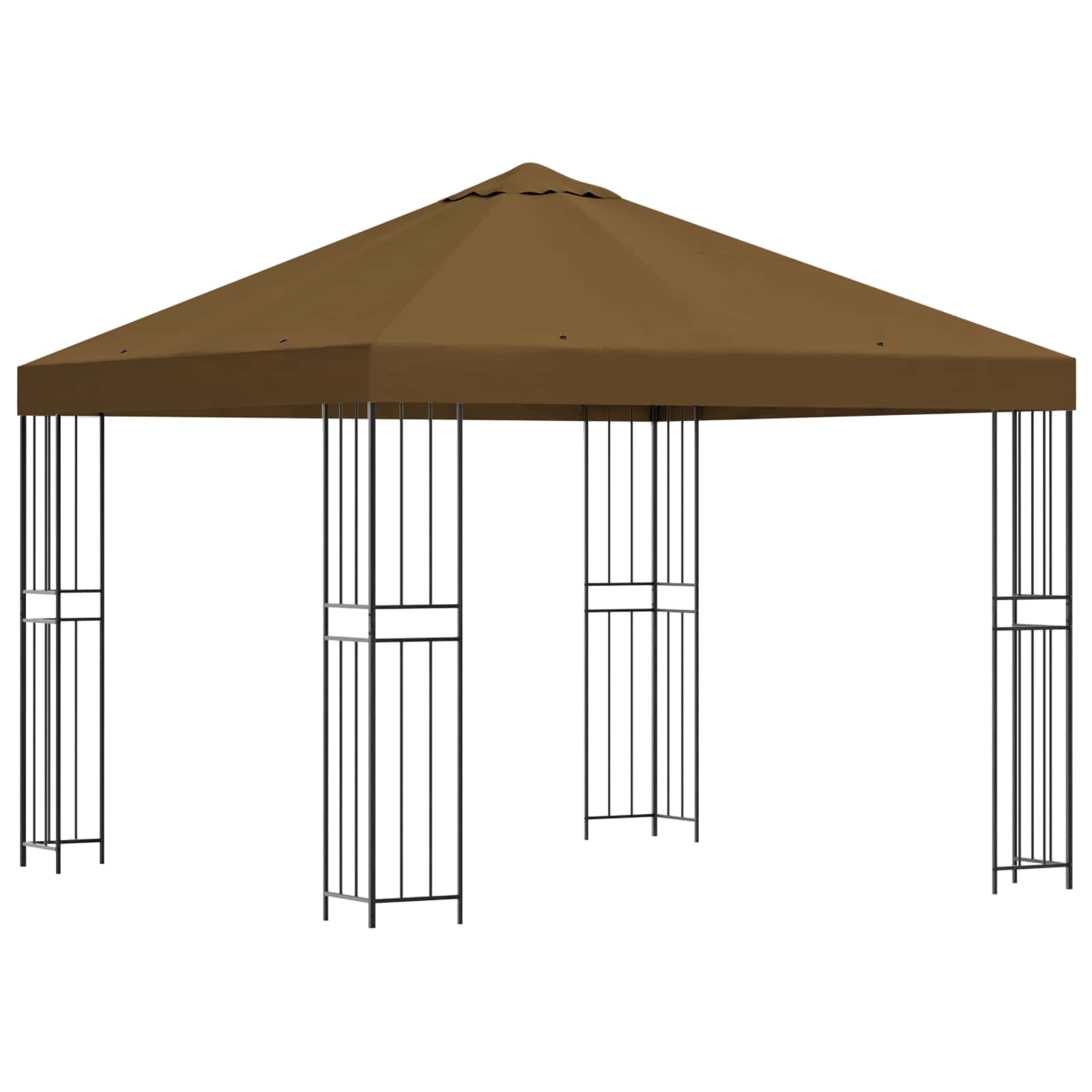 Paviljon 3 x 3 m Pruunikashall Polüester ja teras 190 gsm