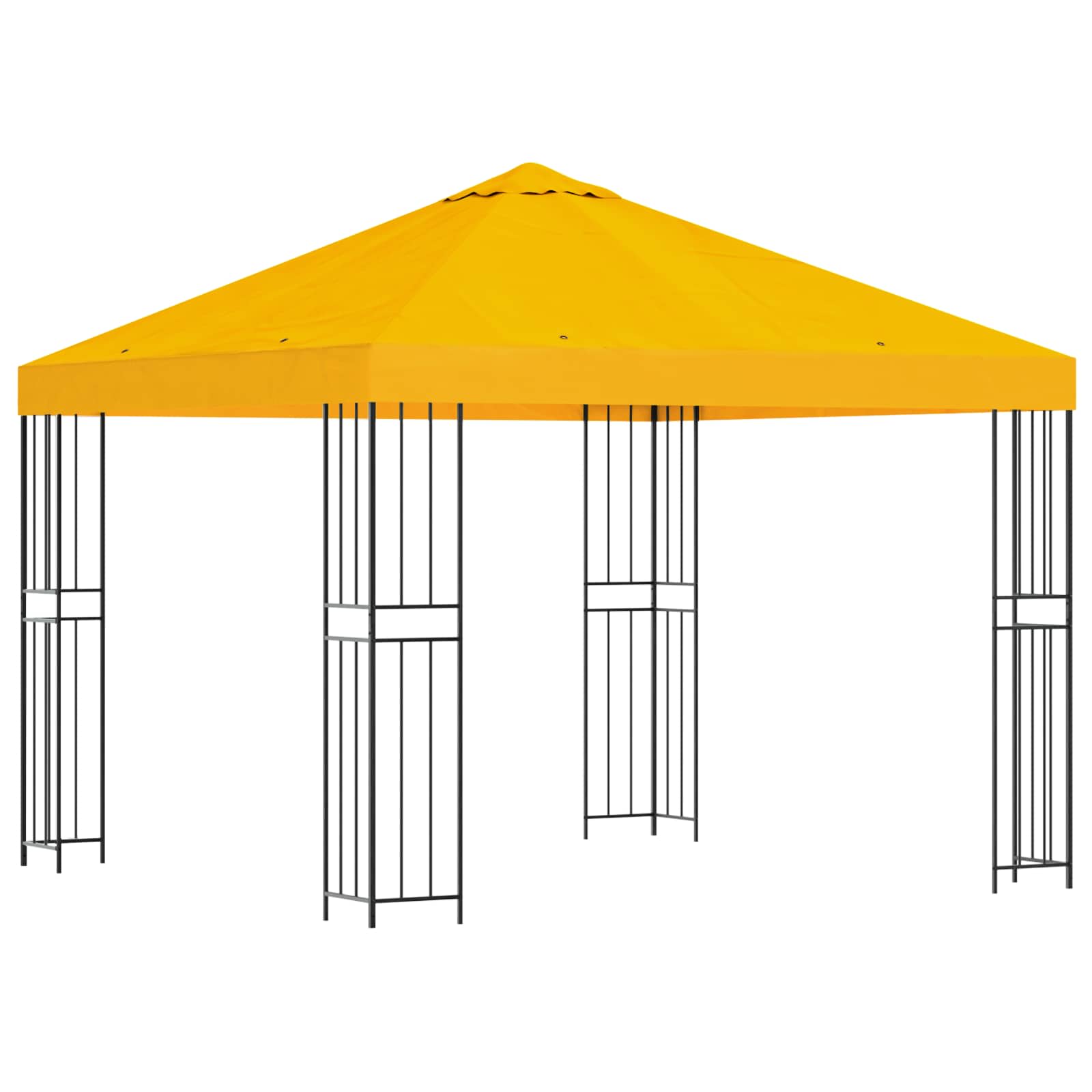 Paviljon 3 x 3 m Kollane Polüester ja teras 190 gsm