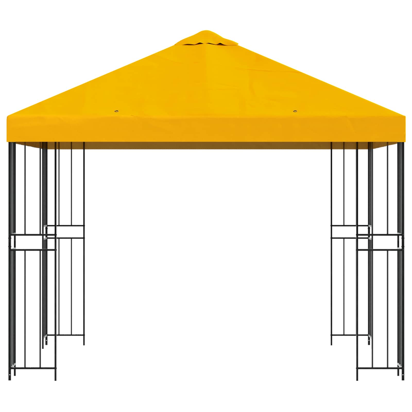 Paviljon 3 x 3 m Kollane Polüester ja teras 190 gsm