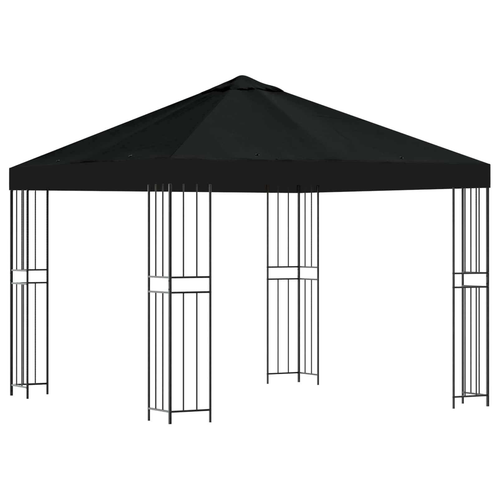 Paviljon 3 x 3 m Must Polüester ja teras 190 gsm
